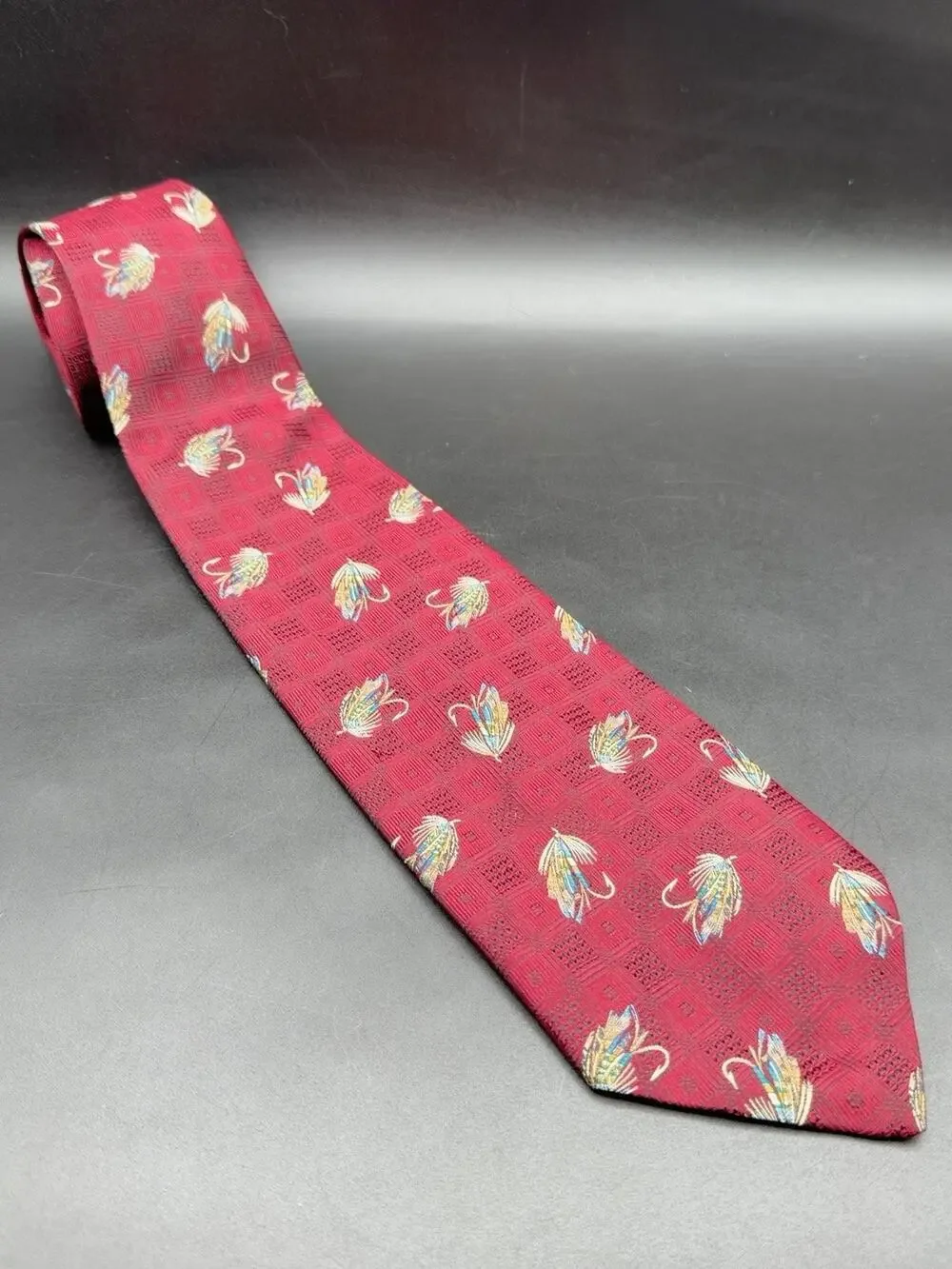Robert Talbott Best of Class Nordstrom Silk Tie Fly Fishing Lures 59” Hand Sewn